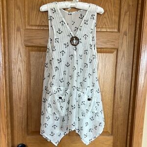 Anchor Print Swimsuit Coverup